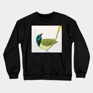 Simple Modern Digital Pop Art Bird in Green Crewneck Sweatshirt